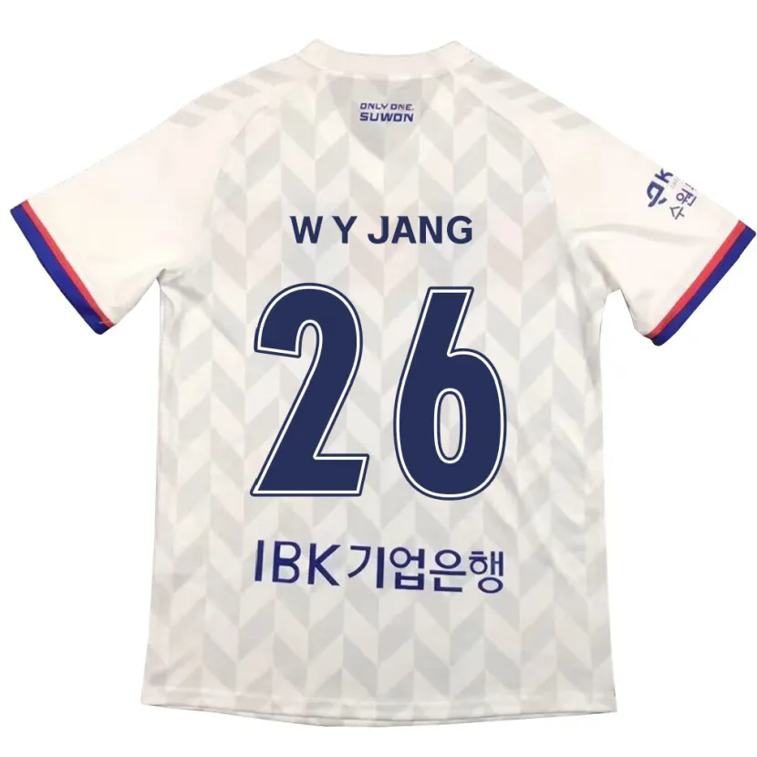 Danxen Dzieci Young-Woo Jang #26 Biało Niebieski Wyjazdowa Koszulka 2024/25 Koszulki Klubowe