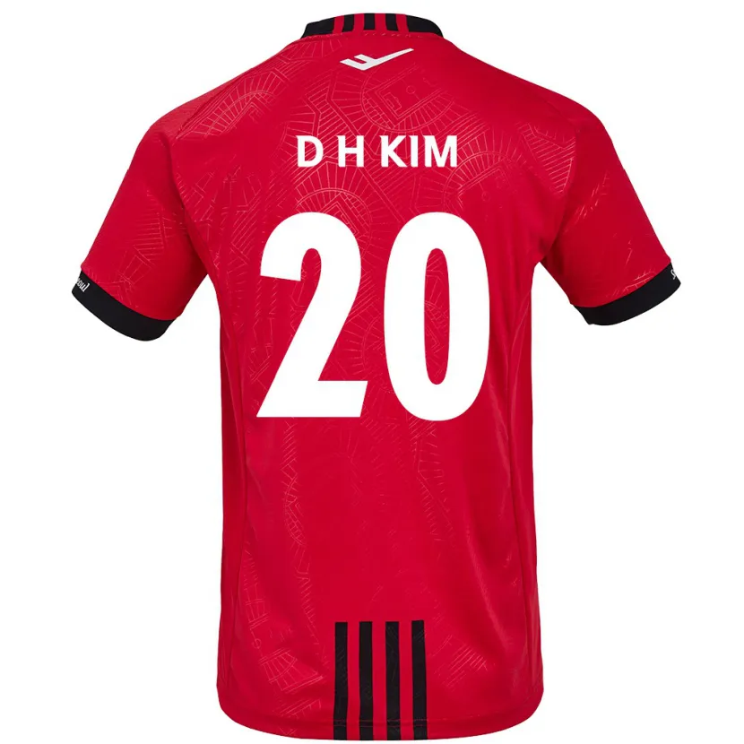 Danxen Męski Hyeon-Deok Kim #20 Czerwony Czarny Domowa Koszulka 2024/25 Koszulki Klubowe