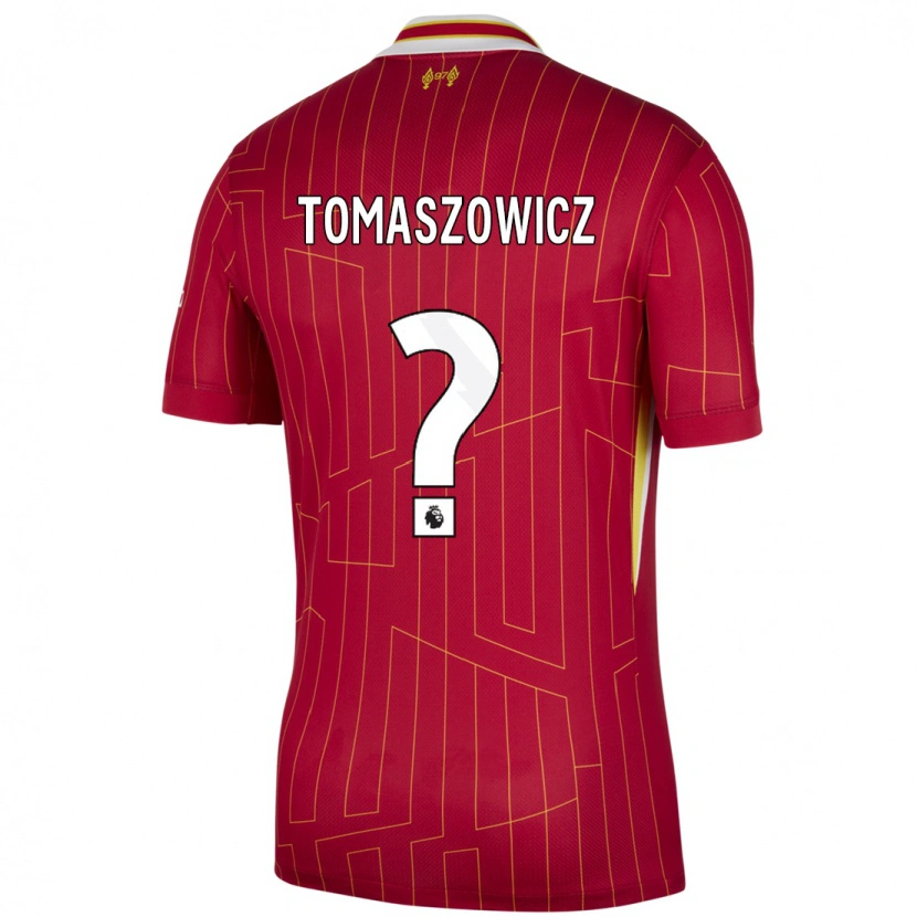 Danxen Dzieci Aiden Tomaszowicz #0 Czerwony Żółty Biały Domowa Koszulka 2024/25 Koszulki Klubowe