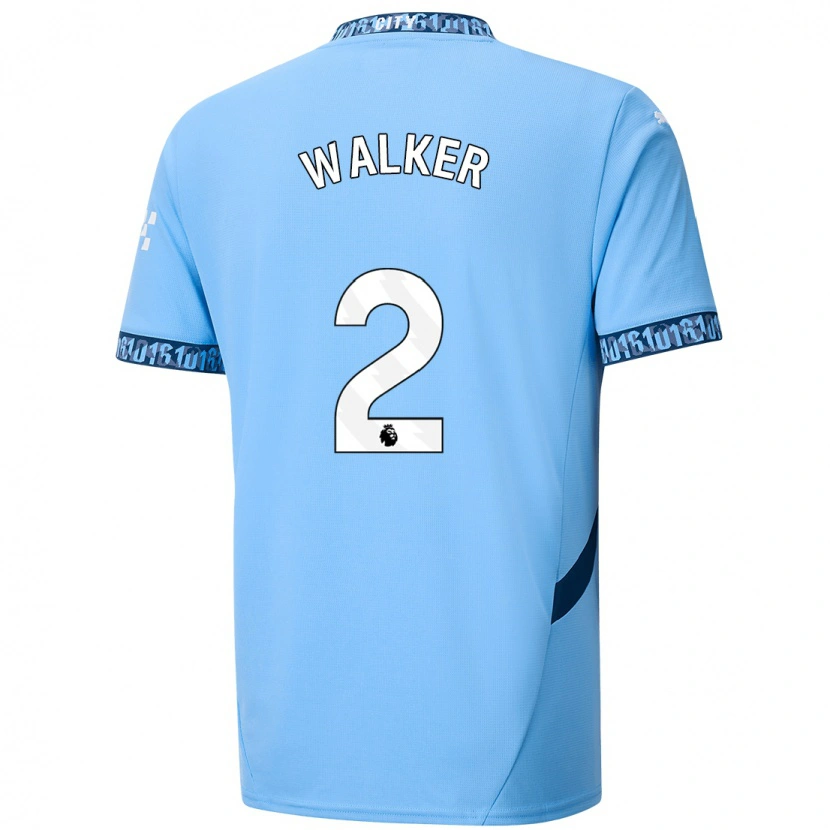 Danxen Dzieci Kyle Walker #2 Granatowy Domowa Koszulka 2024/25 Koszulki Klubowe