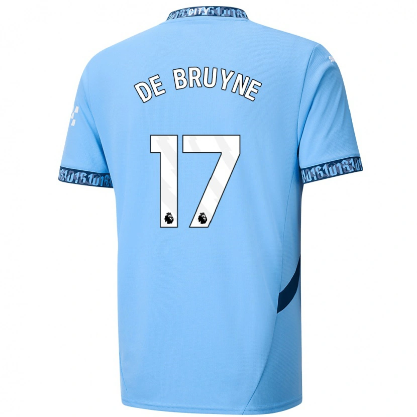 Danxen Dzieci Kevin De Bruyne #17 Granatowy Domowa Koszulka 2024/25 Koszulki Klubowe