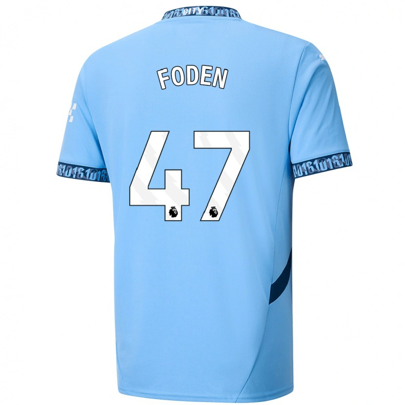 Danxen Dzieci Phil Foden #47 Granatowy Domowa Koszulka 2024/25 Koszulki Klubowe