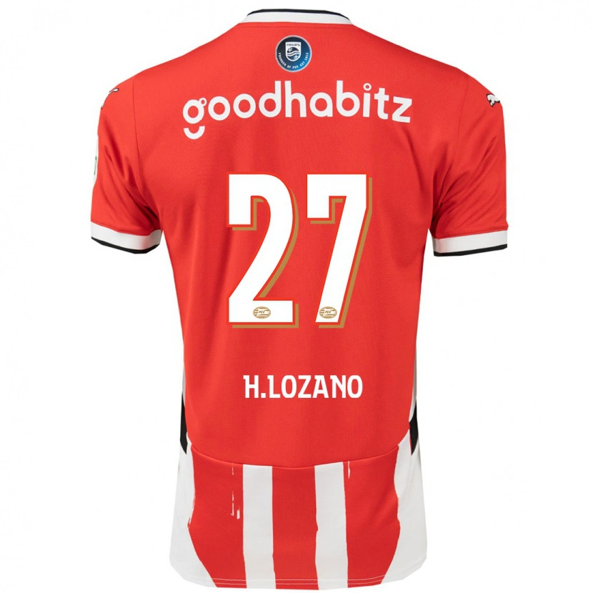 Danxen Dzieci Hirving Lozano #27 Czerwony Biały Domowa Koszulka 2024/25 Koszulki Klubowe