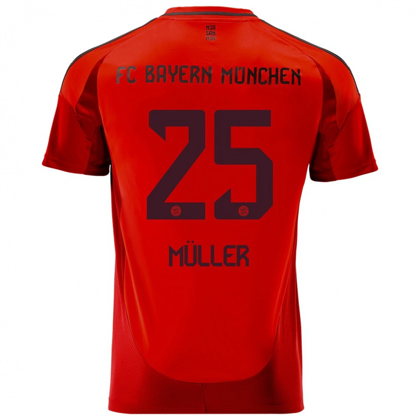 Danxen Dzieci Thomas Müller #25 Czerwony Domowa Koszulka 2024/25 Koszulki Klubowe