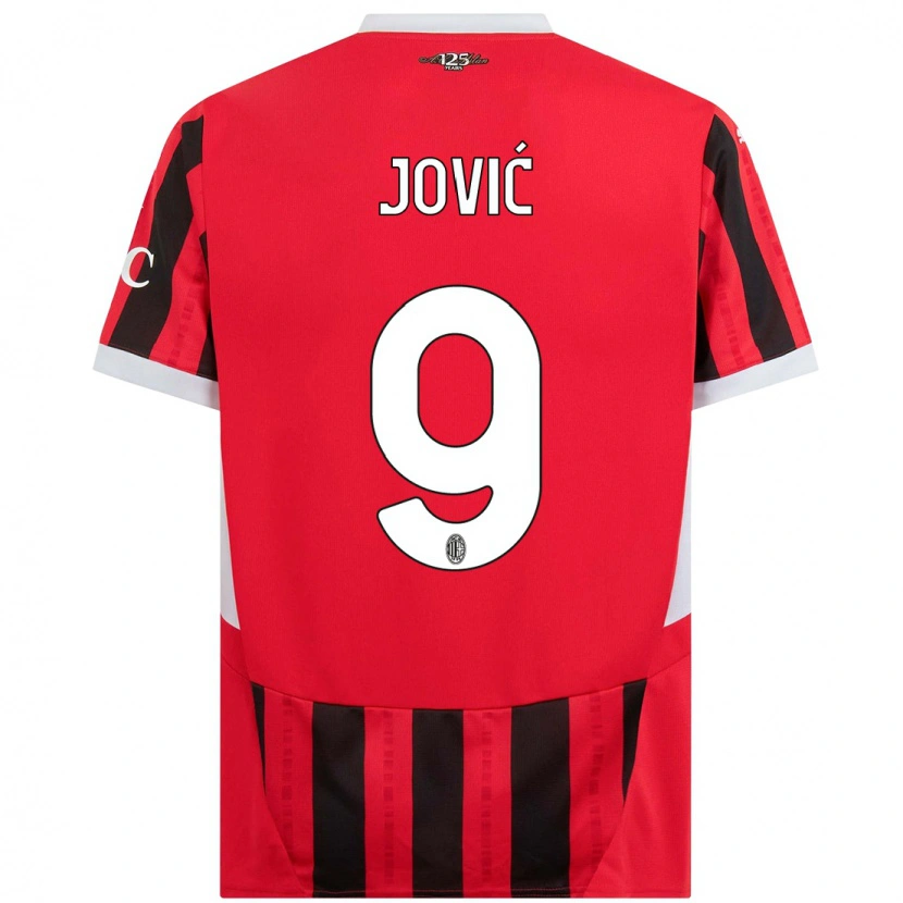 Danxen Dzieci Luka Jović #9 Czerwony Czarny Domowa Koszulka 2024/25 Koszulki Klubowe