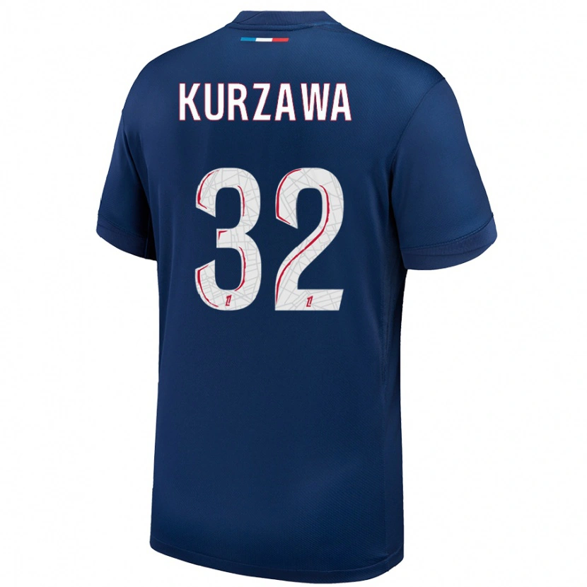 Danxen Dzieci Layvin Kurzawa #32 Granatowy Biały Domowa Koszulka 2024/25 Koszulki Klubowe