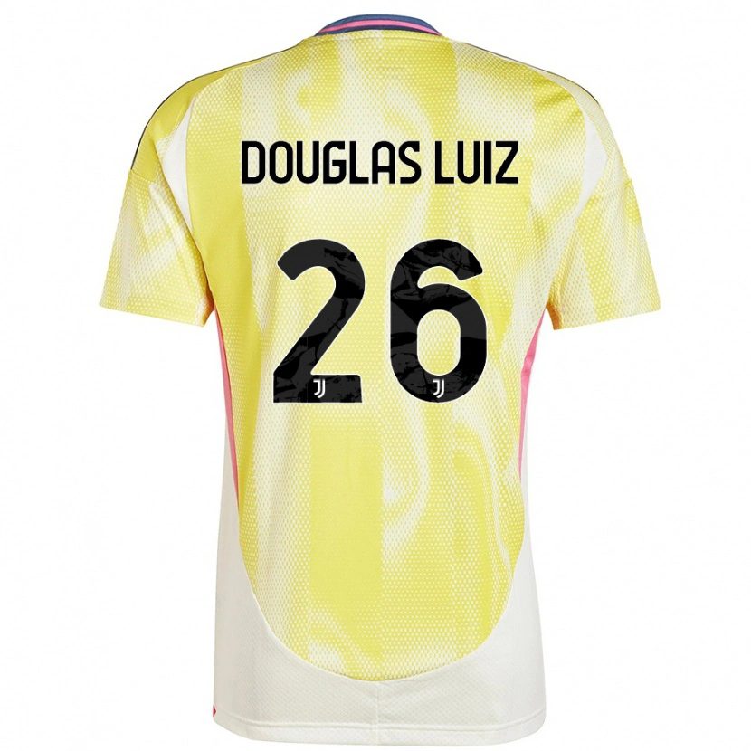 Danxen Dzieci Douglas Luiz #26 Żółty Słoneczny Wyjazdowa Koszulka 2024/25 Koszulki Klubowe