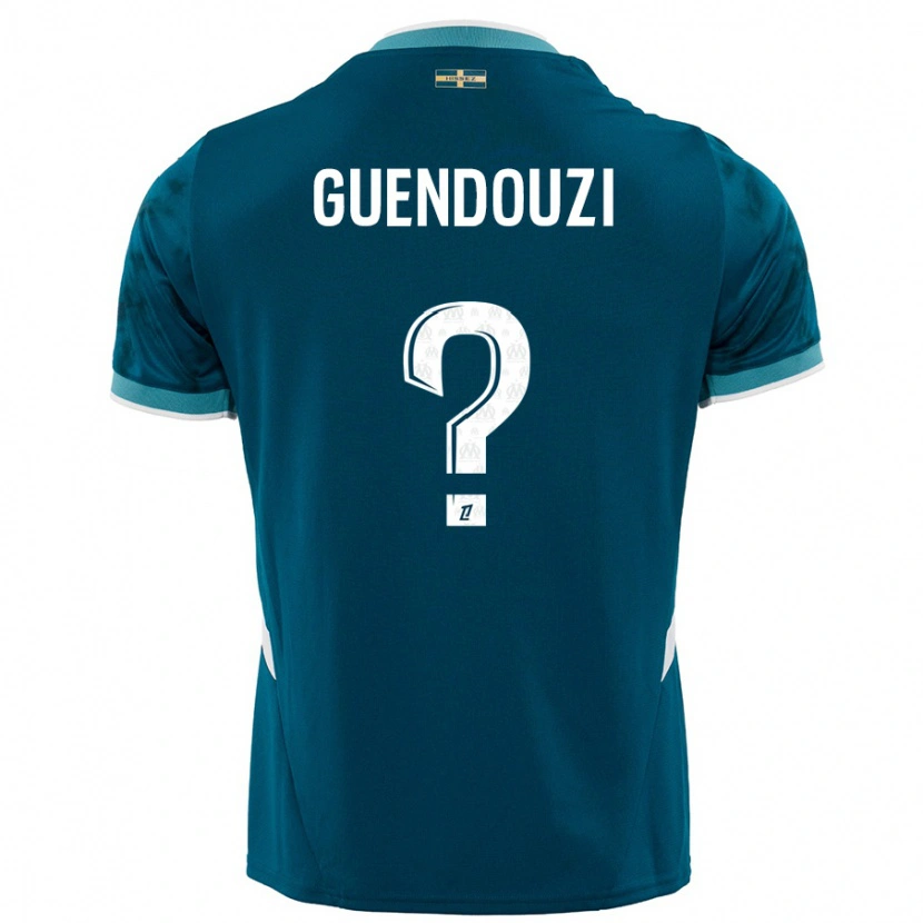 Danxen Dzieci Milan Guendouzi #0 Turkusowy Niebieski Wyjazdowa Koszulka 2024/25 Koszulki Klubowe