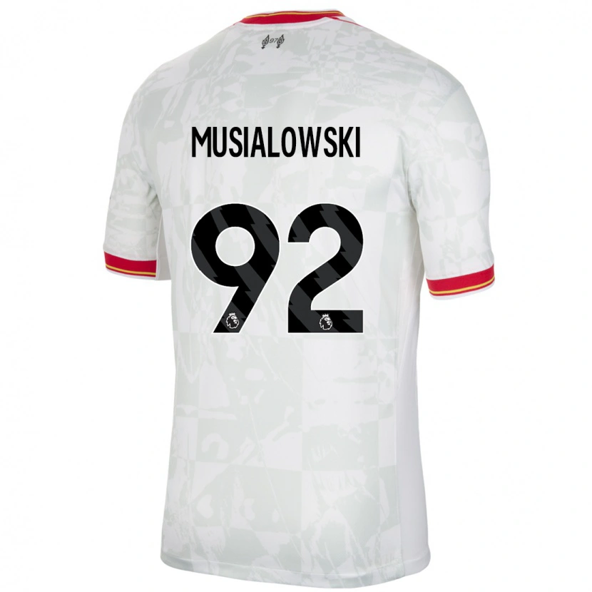 Danxen Dzieci Mateusz Musialowski #92 Biały Czerwony Czarny Trzeci Komplet Koszulka 2024/25 Koszulki Klubowe