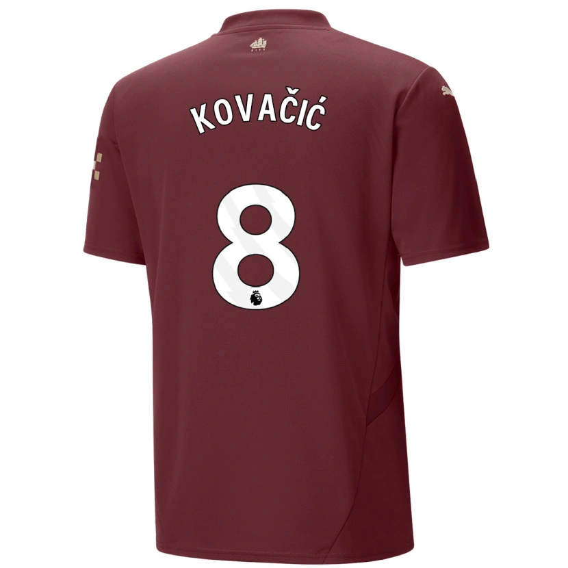 Danxen Dzieci Mateo Kovacic #8 Kasztanowy Trzeci Komplet Koszulka 2024/25 Koszulki Klubowe