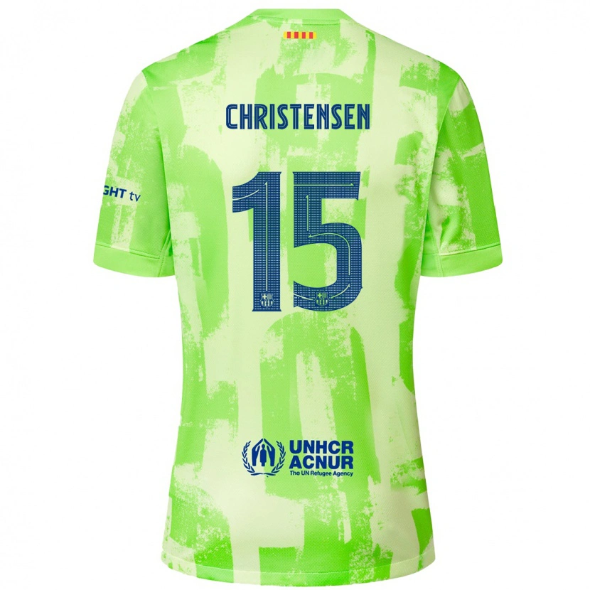 Danxen Dzieci Andreas Christensen #15 Limonkowy Trzeci Komplet Koszulka 2024/25 Koszulki Klubowe