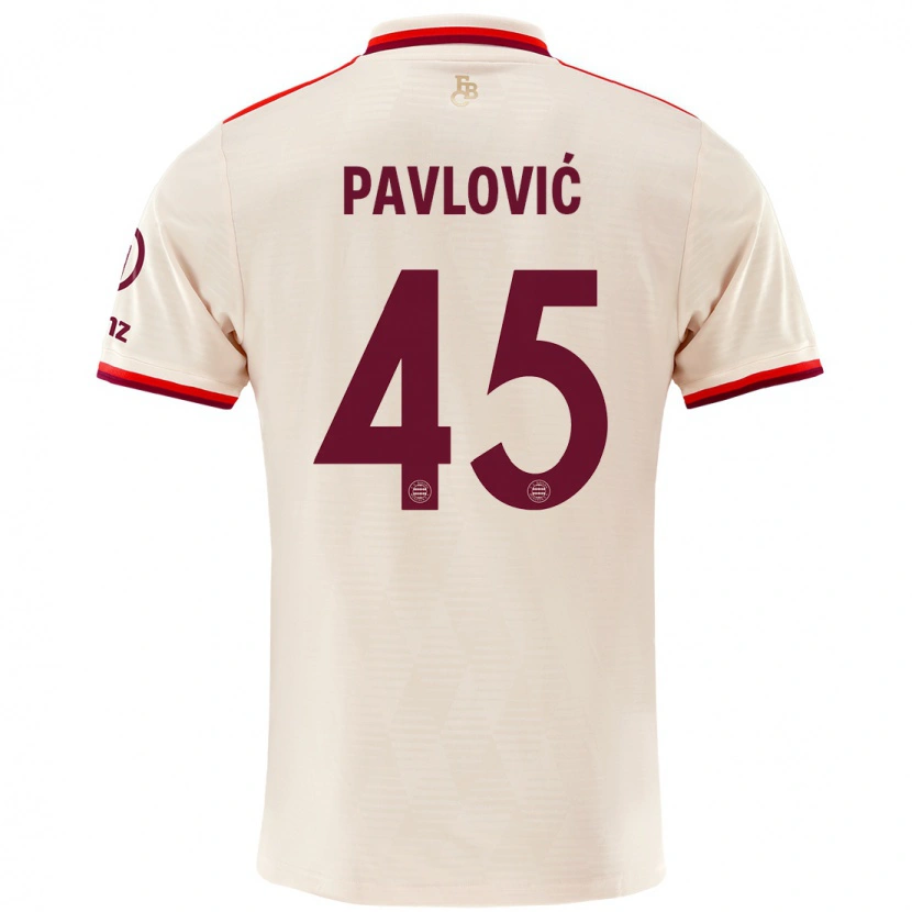 Danxen Dzieci Aleksandar Pavlovic #45 Lniany Trzeci Komplet Koszulka 2024/25 Koszulki Klubowe