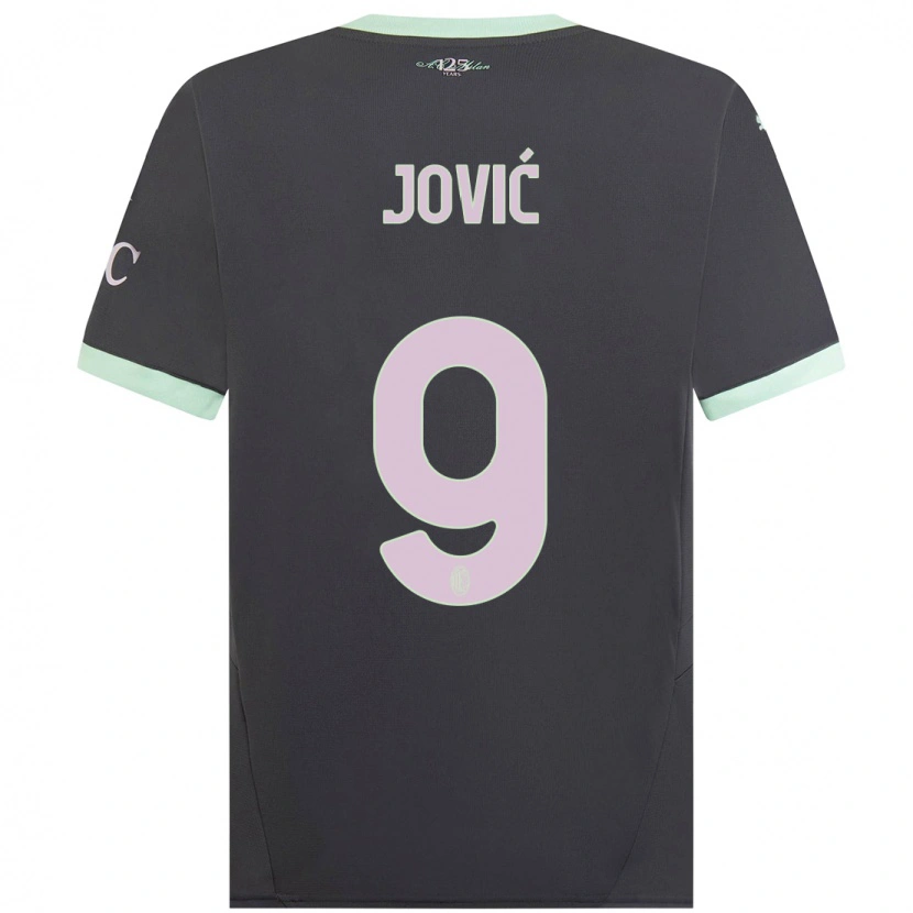 Danxen Dzieci Luka Jović #9 Szary Trzeci Komplet Koszulka 2024/25 Koszulki Klubowe