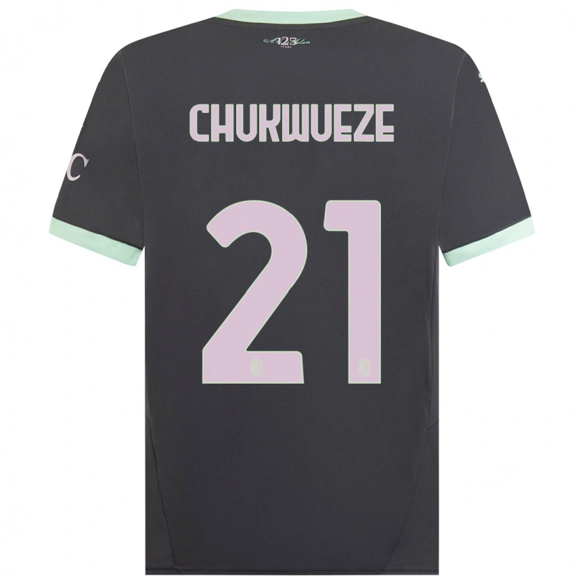 Danxen Dzieci Samuel Chukwueze #21 Szary Trzeci Komplet Koszulka 2024/25 Koszulki Klubowe