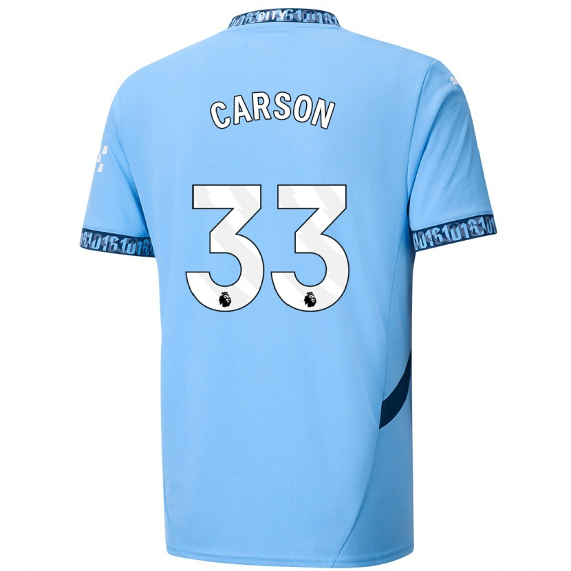 Danxen Męski Scott Carson #33 Granatowy Domowa Koszulka 2024/25 Koszulki Klubowe