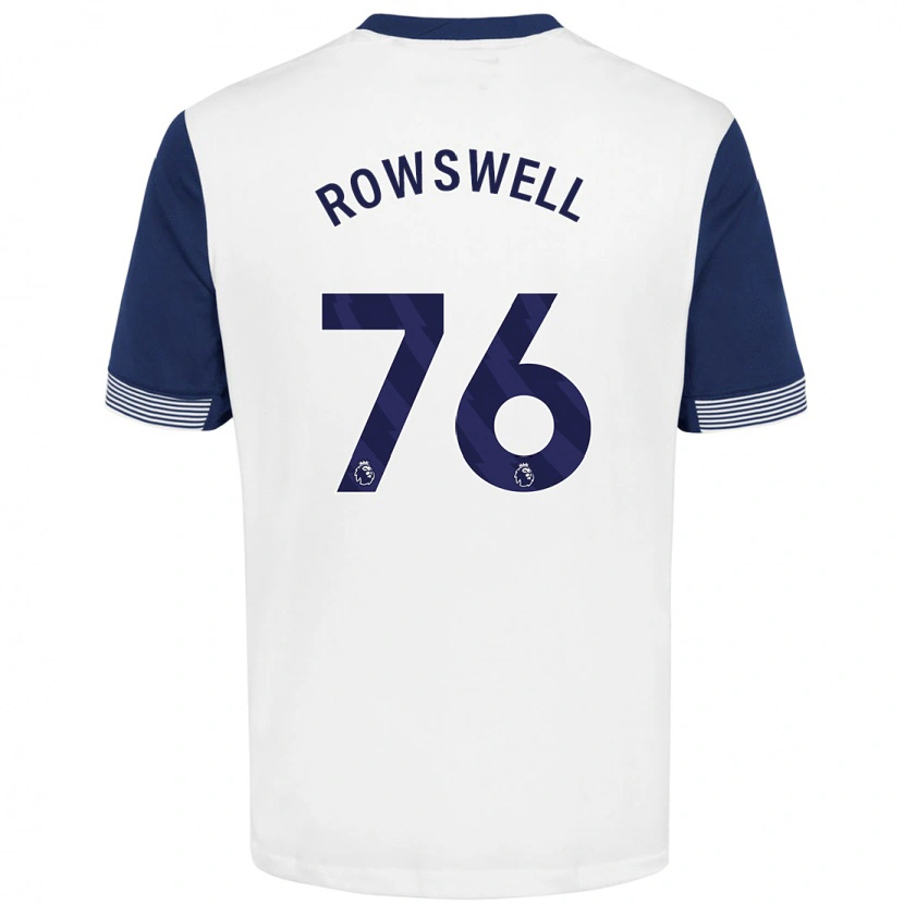 Danxen Męski James Rowswell #76 Biały Niebieski Domowa Koszulka 2024/25 Koszulki Klubowe