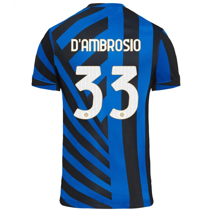 Danxen Męski Danilo D'ambrosio #33 Niebiesko-Czarny Domowa Koszulka 2024/25 Koszulki Klubowe