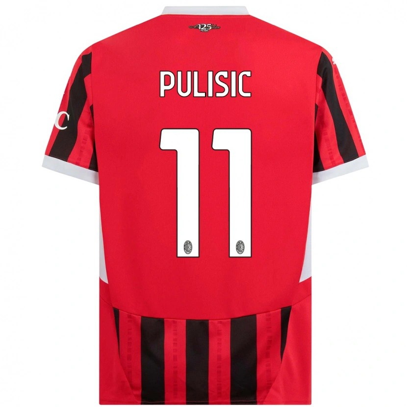 Danxen Męski Christian Pulisic #11 Czerwony Czarny Domowa Koszulka 2024/25 Koszulki Klubowe