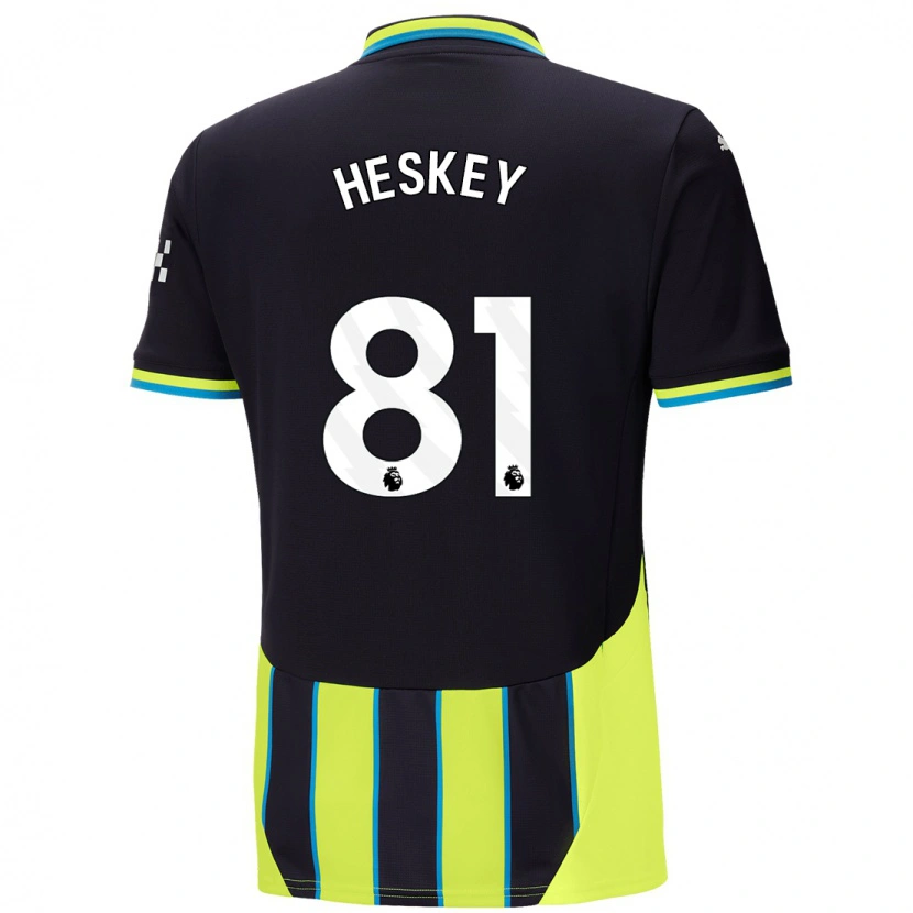 Danxen Męski Jaden Heskey #81 Niebieski Żółty Wyjazdowa Koszulka 2024/25 Koszulki Klubowe