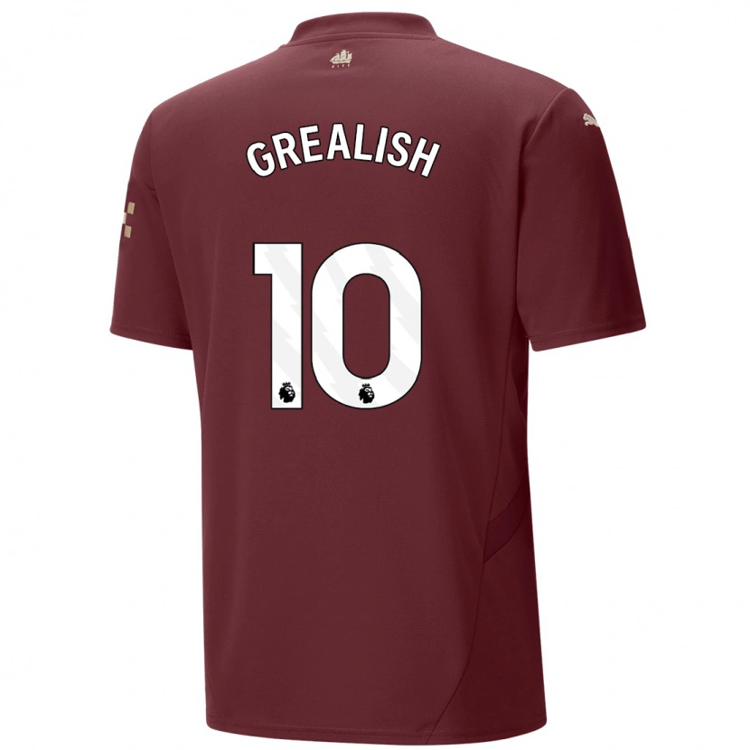 Danxen Męski Jack Grealish #10 Kasztanowy Trzeci Komplet Koszulka 2024/25 Koszulki Klubowe