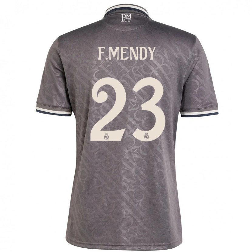 Danxen Męski Ferland Mendy #23 Węgiel Drzewny Trzeci Komplet Koszulka 2024/25 Koszulki Klubowe