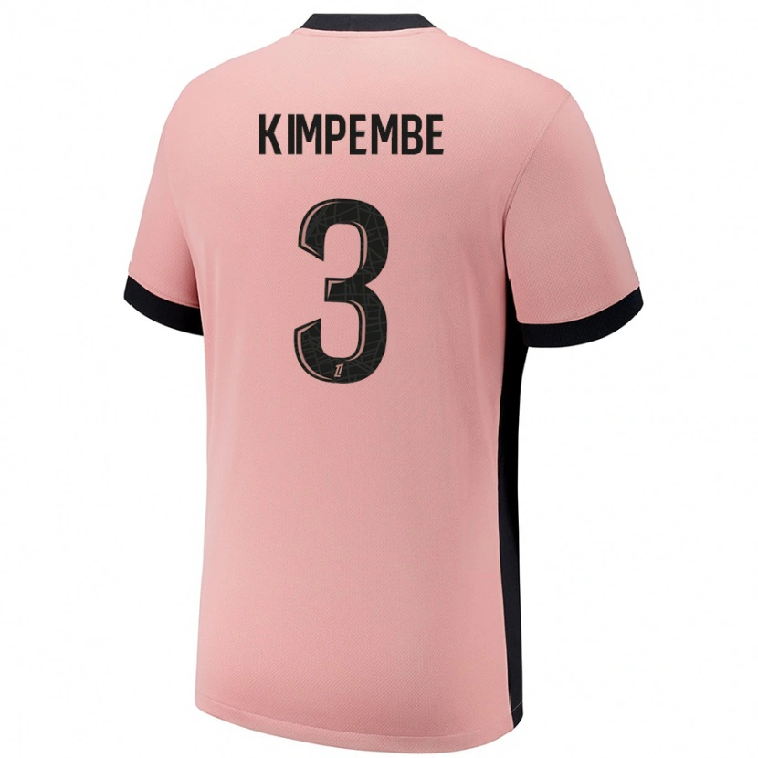 Danxen Męski Presnel Kimpembe #3 Rdzawy Róż Trzeci Komplet Koszulka 2024/25 Koszulki Klubowe