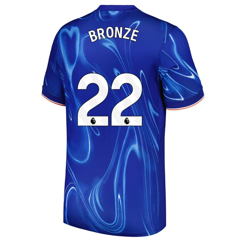 Danxen Kobiety Lucy Bronze #22 Niebieski Biały Domowa Koszulka 2024/25 Koszulki Klubowe