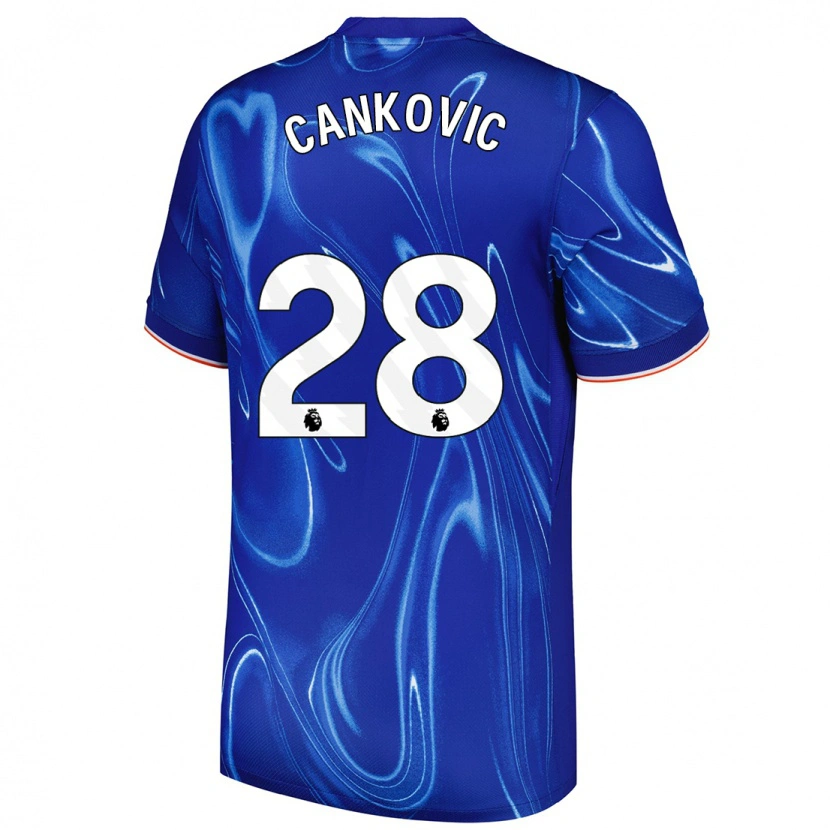 Danxen Kobiety Jelena Čanković #28 Niebieski Biały Domowa Koszulka 2024/25 Koszulki Klubowe