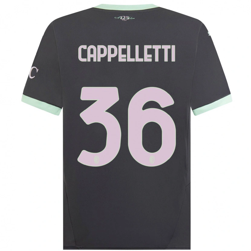 Danxen Kobiety Mattia Cappelletti #36 Szary Trzeci Komplet Koszulka 2024/25 Koszulki Klubowe