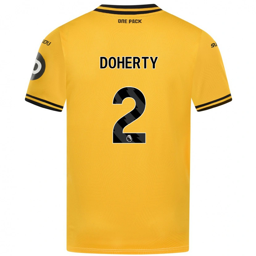 Danxen Dzieci Matt Doherty #2 Żółty Domowa Koszulka 2024/25 Koszulki Klubowe