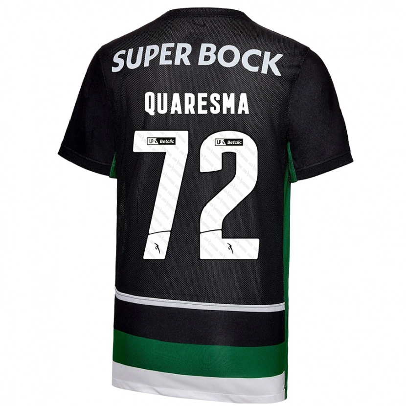 Danxen Dzieci Eduardo Quaresma #72 Czarny Biały Zielony Domowa Koszulka 2024/25 Koszulki Klubowe