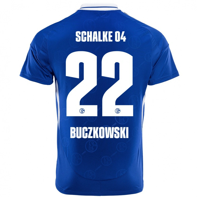 Danxen Dzieci Philip Buczkowski #22 Królewski Niebieski Domowa Koszulka 2024/25 Koszulki Klubowe