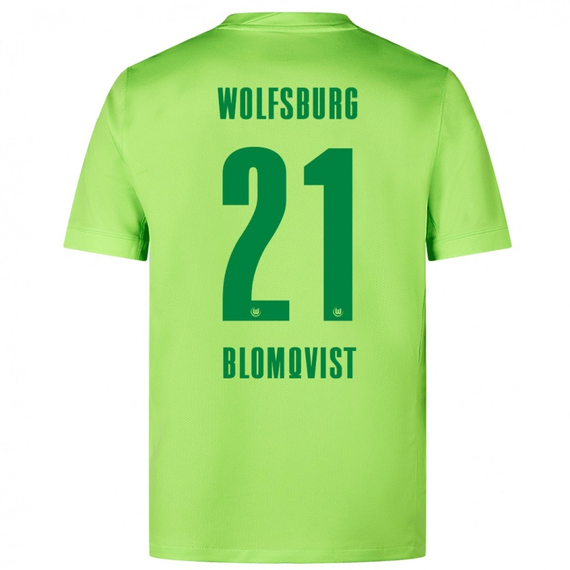 Danxen Dzieci Rebecka Blomqvist #21 Fluorescencyjny Zielony Domowa Koszulka 2024/25 Koszulki Klubowe