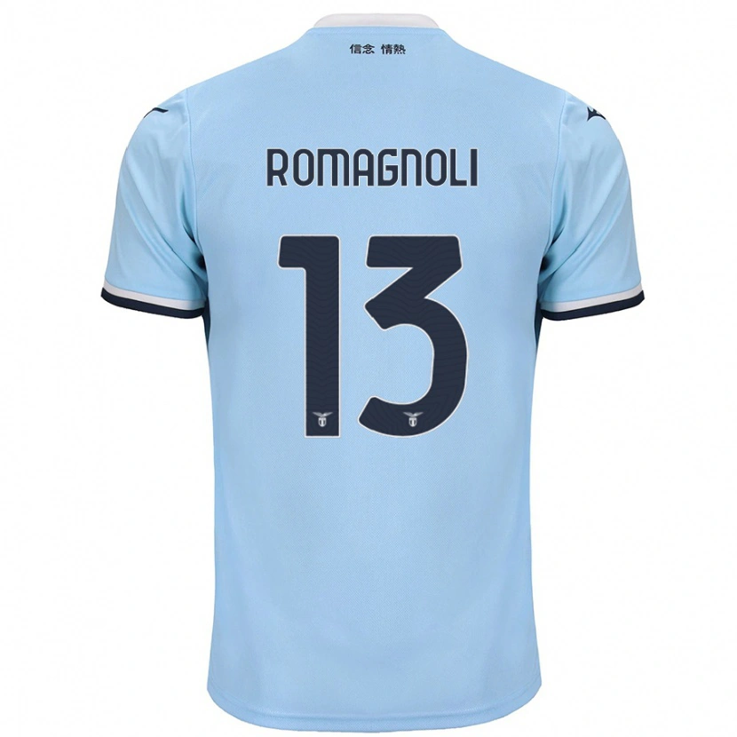 Danxen Dzieci Alessio Romagnoli #13 Niebieski Domowa Koszulka 2024/25 Koszulki Klubowe