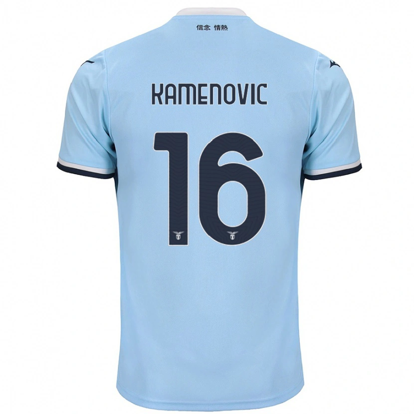 Danxen Dzieci Dimitrije Kamenović #16 Niebieski Domowa Koszulka 2024/25 Koszulki Klubowe