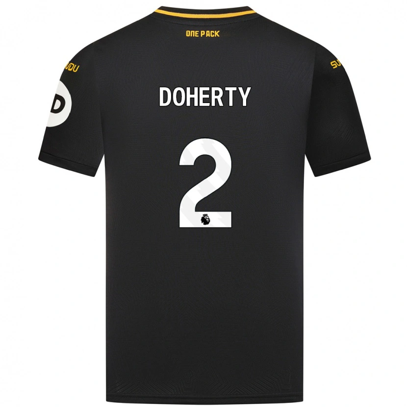 Danxen Dzieci Matt Doherty #2 Czarny Wyjazdowa Koszulka 2024/25 Koszulki Klubowe