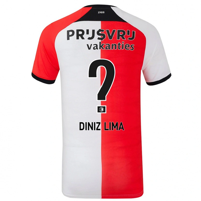 Danxen Męski Lucas Diniz Lima #0 Czerwony Biały Domowa Koszulka 2024/25 Koszulki Klubowe