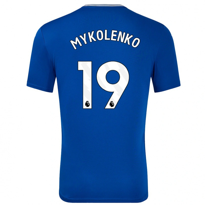 Danxen Męski Vitaliy Mykolenko #19 Niebieski Z Domowa Koszulka 2024/25 Koszulki Klubowe