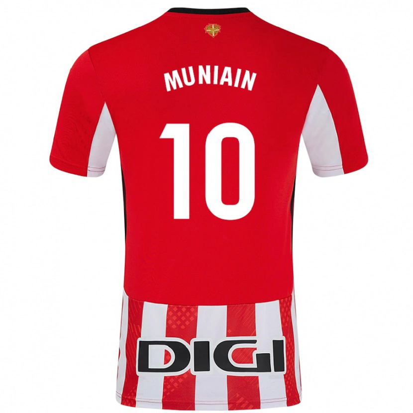 Danxen Męski Iker Muniain #10 Czerwony Biały Domowa Koszulka 2024/25 Koszulki Klubowe