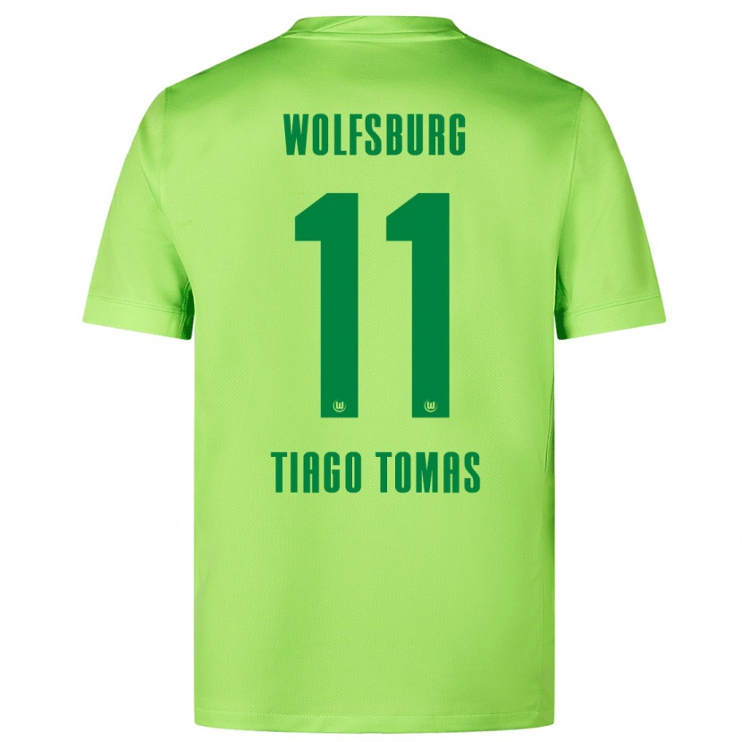 Danxen Męski Tiago Tomás #11 Fluorescencyjny Zielony Domowa Koszulka 2024/25 Koszulki Klubowe