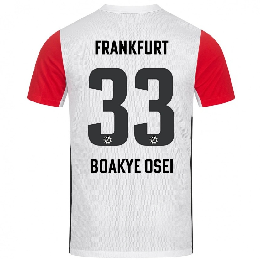 Danxen Kobiety Derek Boakye-Osei #33 Biały Czerwony Domowa Koszulka 2024/25 Koszulki Klubowe