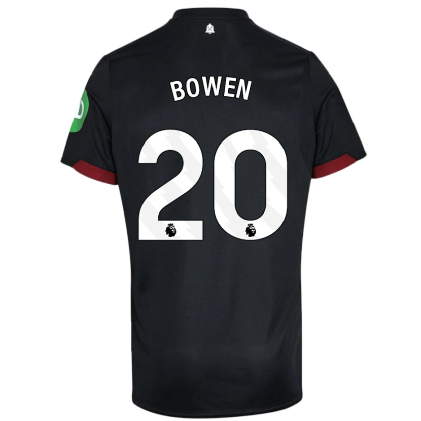 Danxen Kobiety Jarrod Bowen #20 Czarny Biały Wyjazdowa Koszulka 2024/25 Koszulki Klubowe