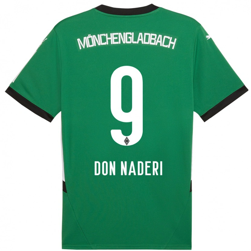 Danxen Kobiety Ryan Naderi #9 Zielony Biały Wyjazdowa Koszulka 2024/25 Koszulki Klubowe