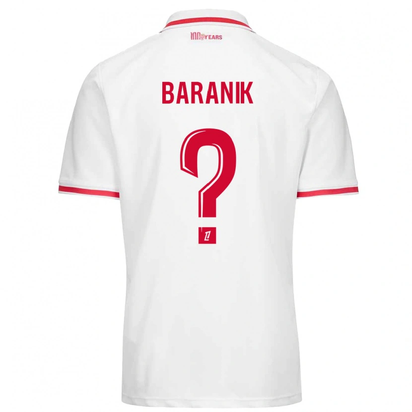 Danxen Dzieci Florian Baranik #0 Biały Czerwony Domowa Koszulka 2024/25 Koszulki Klubowe