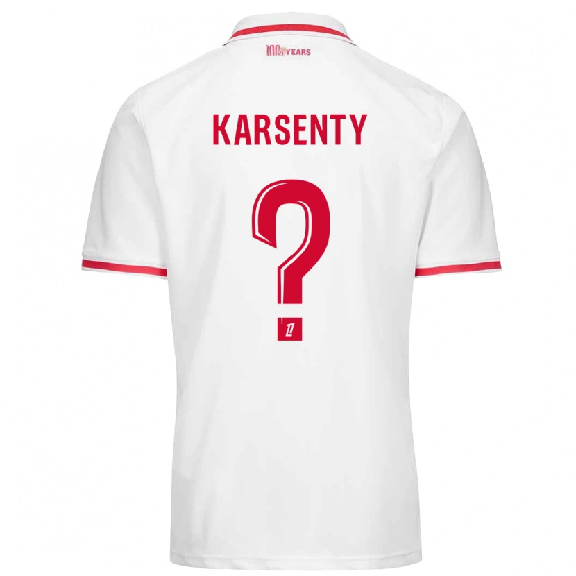 Danxen Dzieci Kylian Karsenty #0 Biały Czerwony Domowa Koszulka 2024/25 Koszulki Klubowe