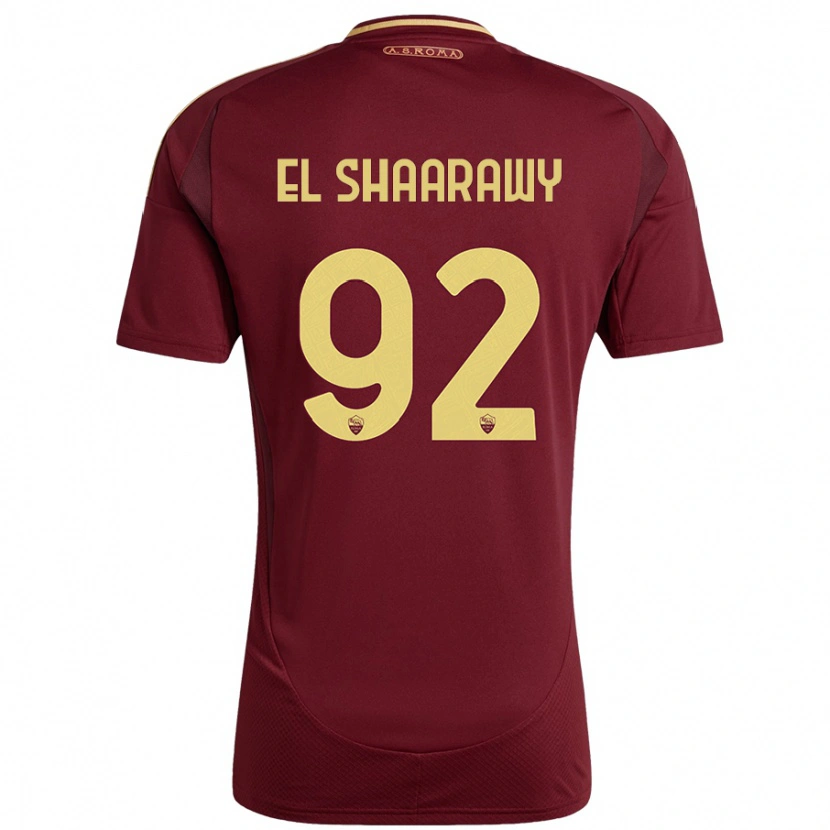 Danxen Dzieci Stephan El Shaarawy #92 Czerwony Brązowy Złoty Domowa Koszulka 2024/25 Koszulki Klubowe