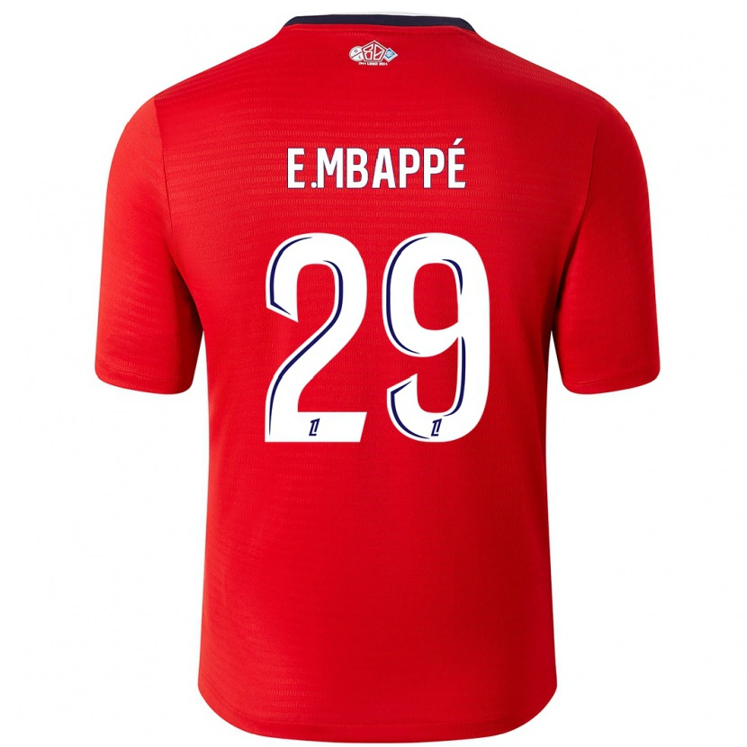 Danxen Męski Ethan Mbappé #29 Czerwony Biały Domowa Koszulka 2024/25 Koszulki Klubowe