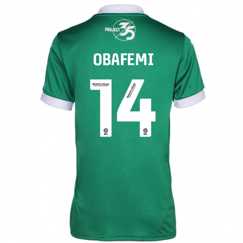 Danxen Męski Michael Obafemi #14 Zielony Biały Domowa Koszulka 2024/25 Koszulki Klubowe