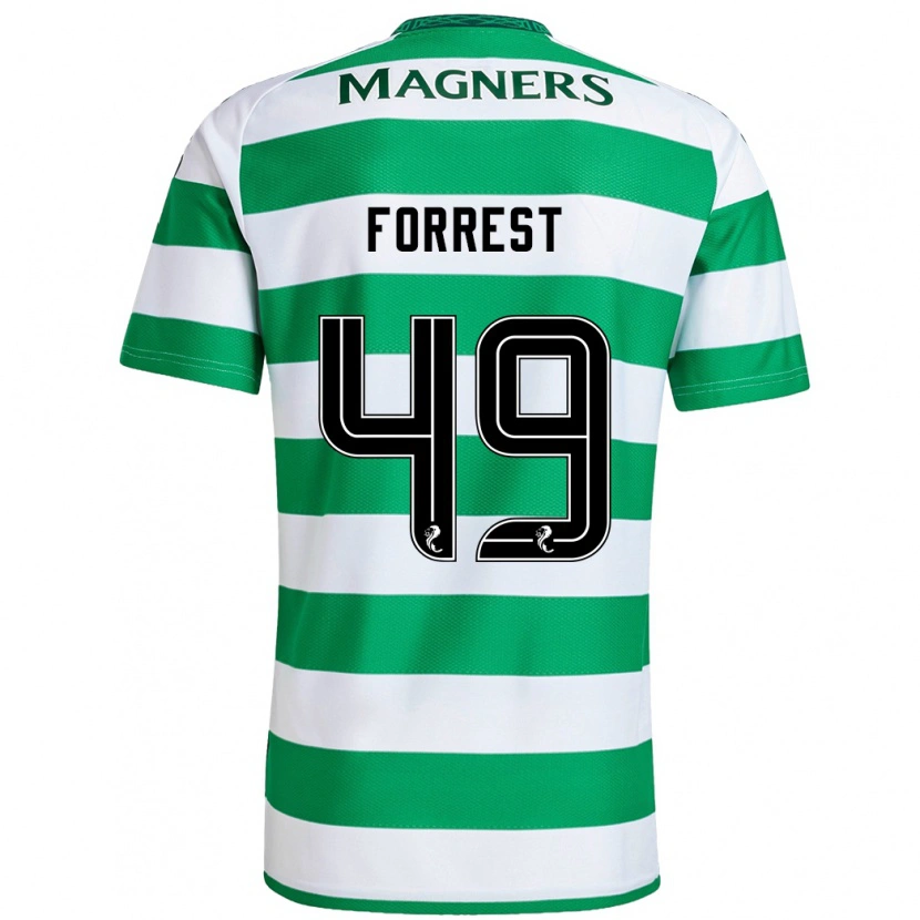 Danxen Dzieci James Forrest #49 Zielony Biały Domowa Koszulka 2024/25 Koszulki Klubowe