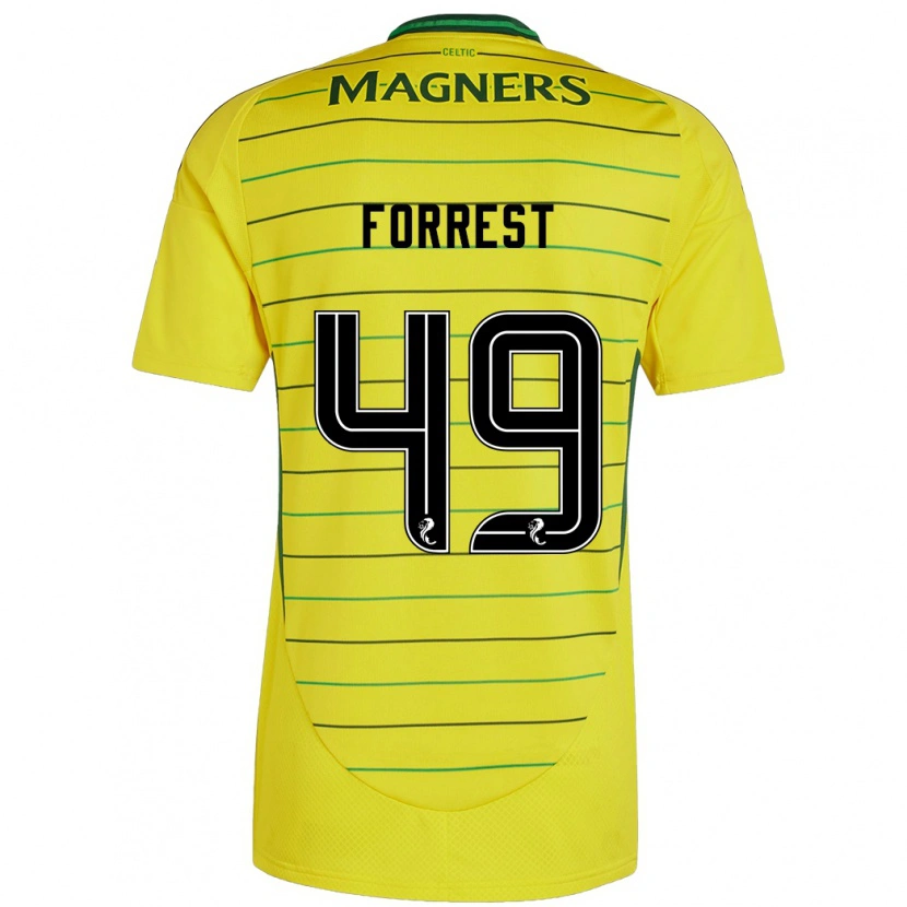 Danxen Dzieci James Forrest #49 Żółty Wyjazdowa Koszulka 2024/25 Koszulki Klubowe